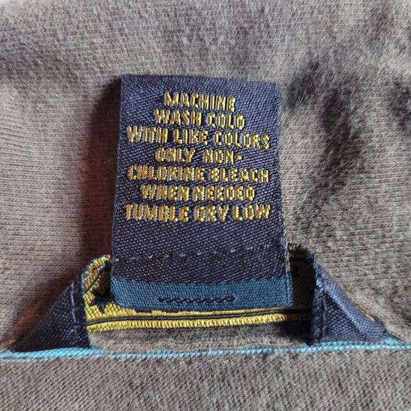 Fossil Men's Brown/Blue Striped Polo Shirt Size Medium - Picture 5 of 6